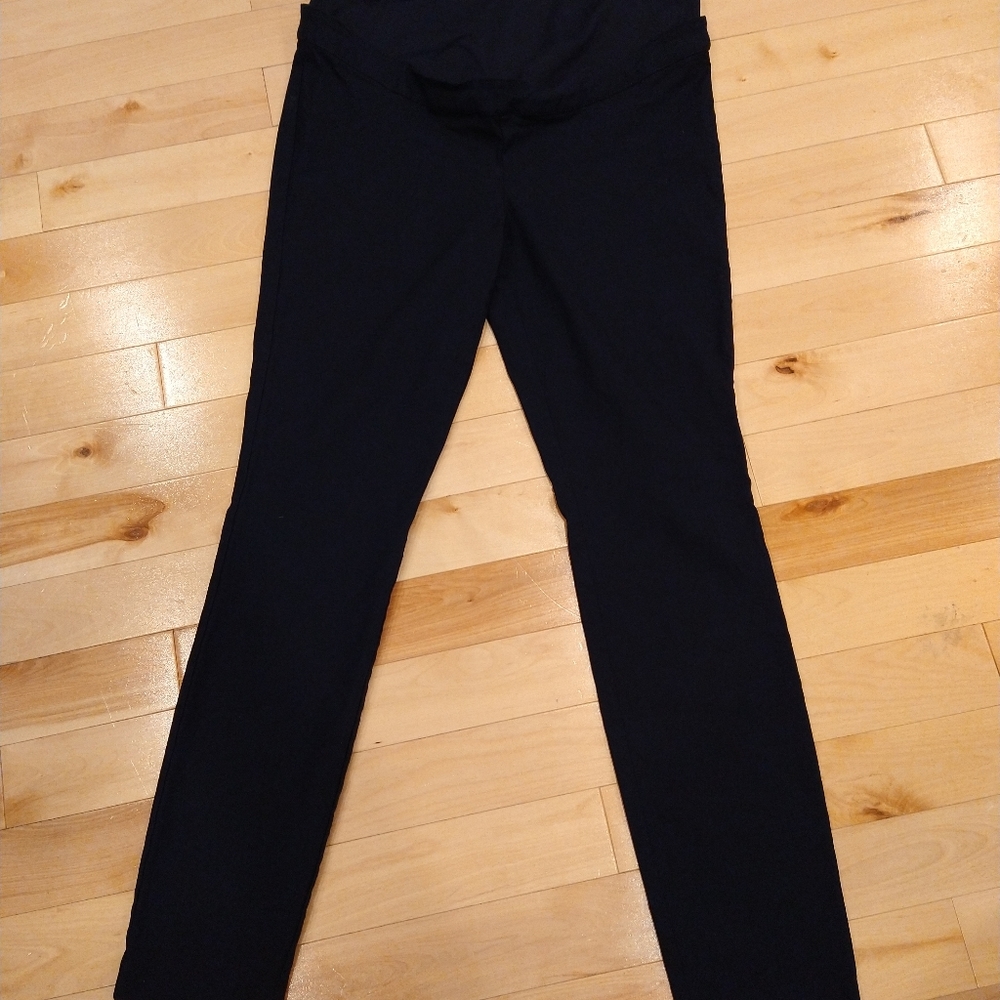 L thyme maternity stork and babe black blue maternity pregnancy dress pants